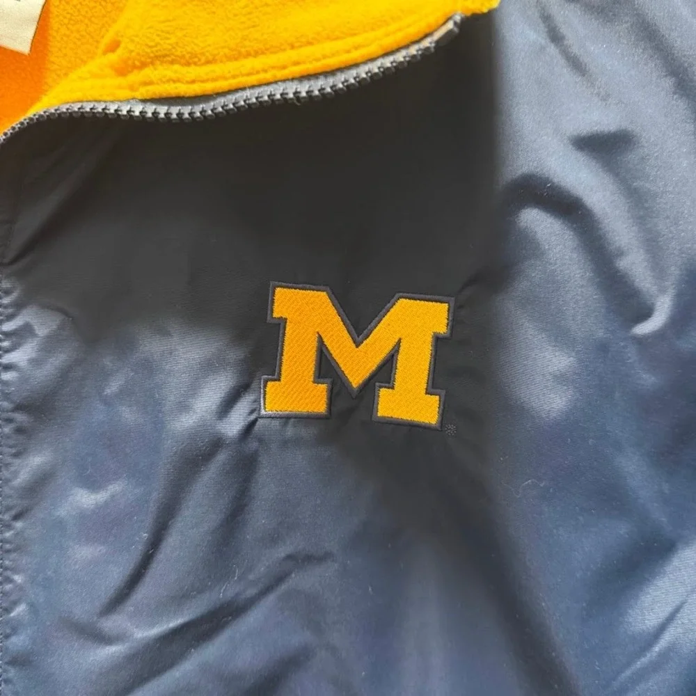 Columbia Michigan Wolverines Mens XL Full Zip Fleece Lined Jacket Navy Blue M